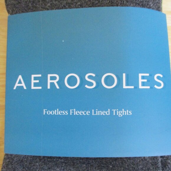 NWT Aerosoles Footless Fleece Lined Tights, 2 pk. Black & Gray Size Large/XLarge - Picture 3 of 12